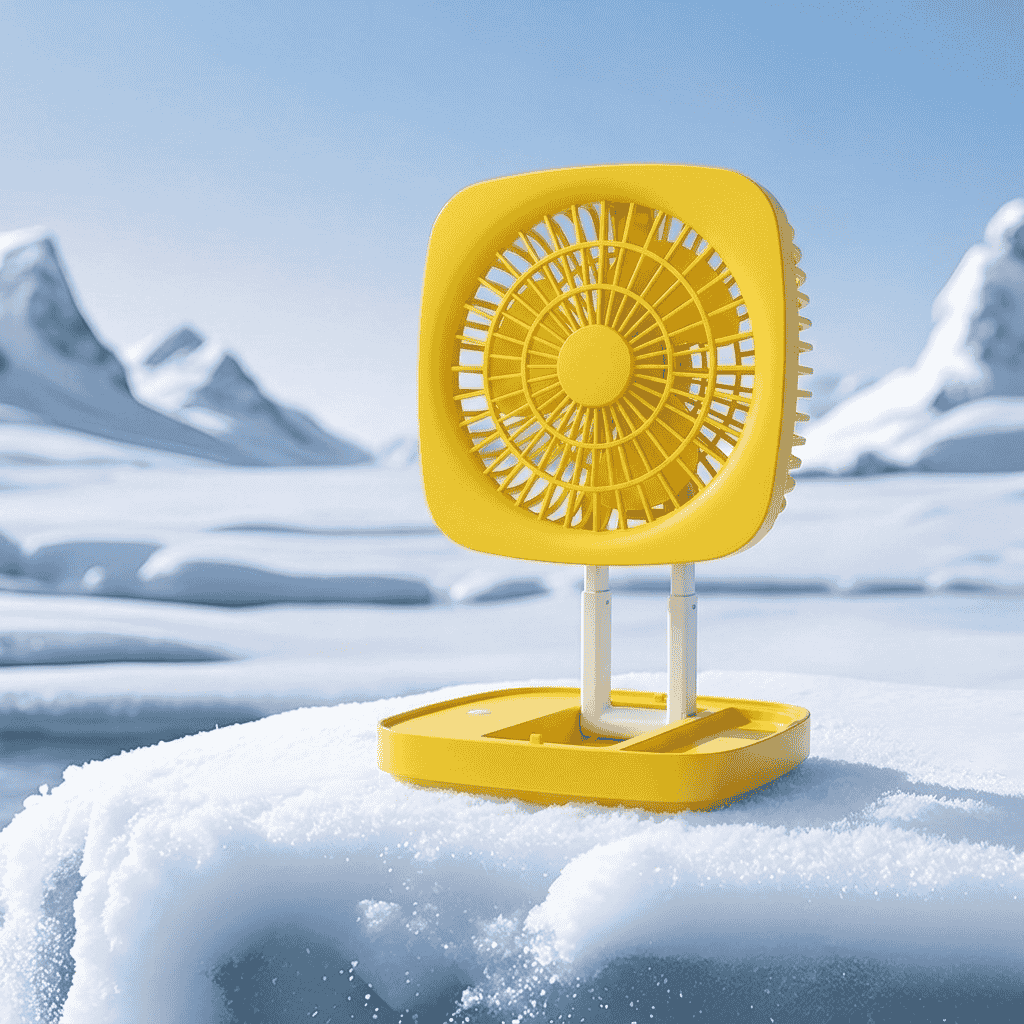 Rechargeable Soft Light Desktop Silent Foldable Electric Table Fan (JK-F666)Yellow